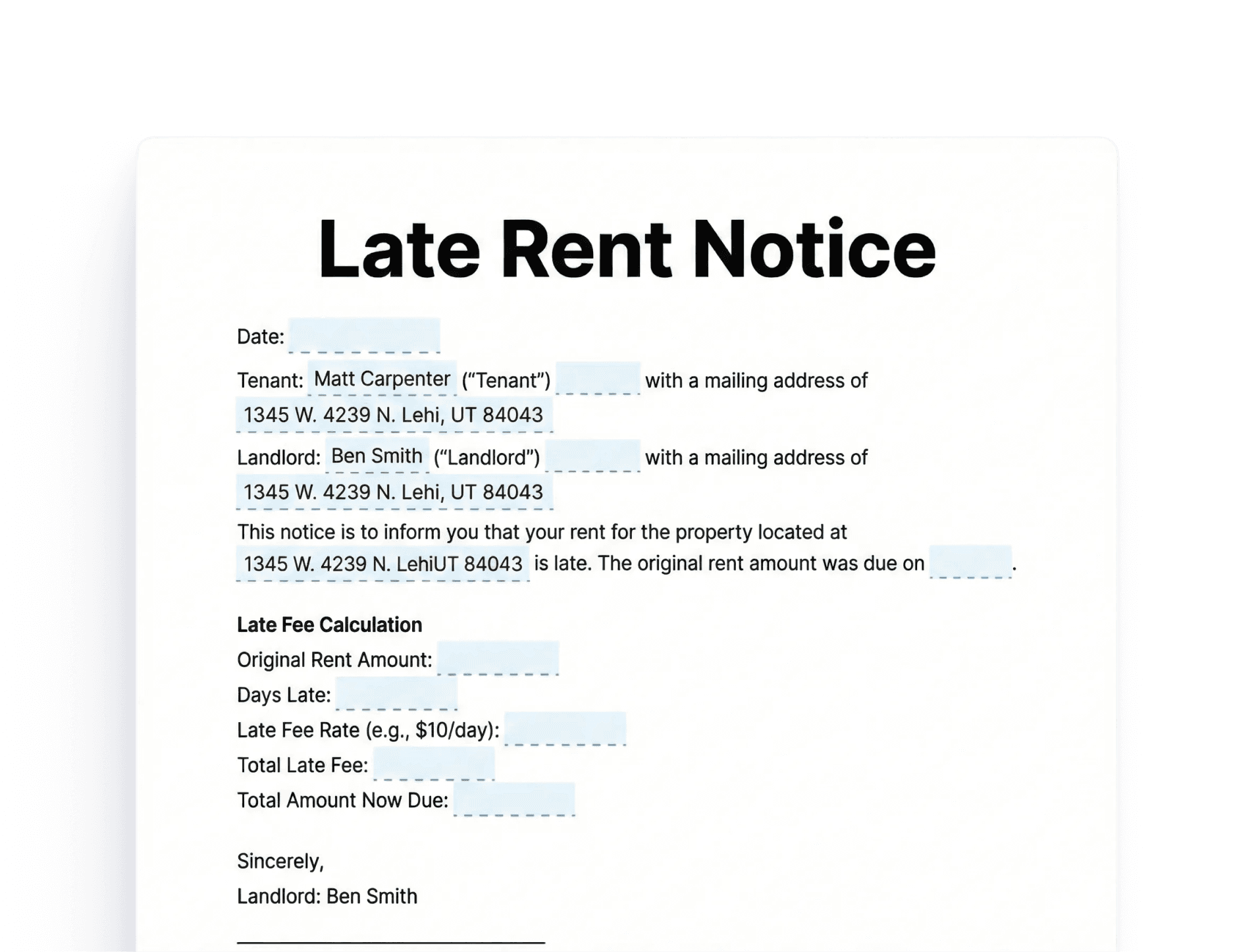 Late Rent Notice