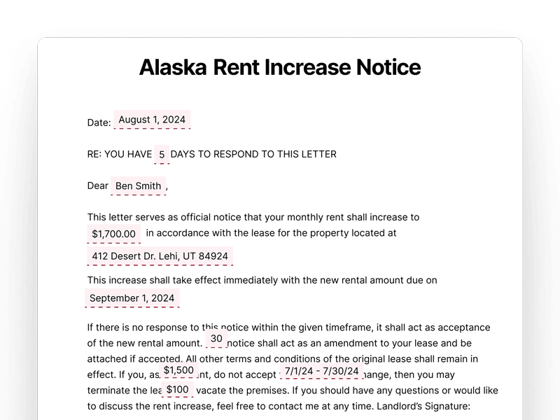 Alaska Rent Increase Notice Alaska Rent Increase Notice