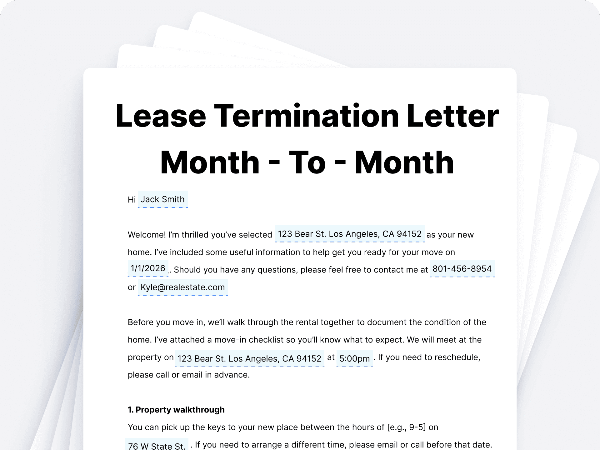 Month-to-Month Lease Termination Letter Template Lease Termination Letter