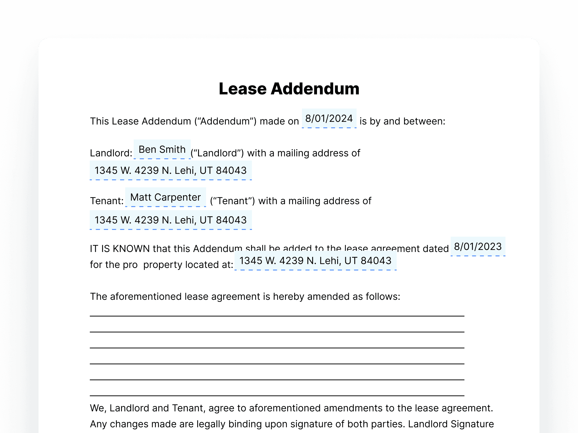 template_Lease Addendum