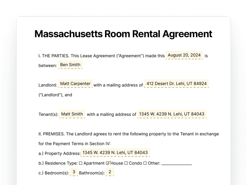 RoomRentalAgreement_Massachusetts Massachusetts Room Rental Agreement