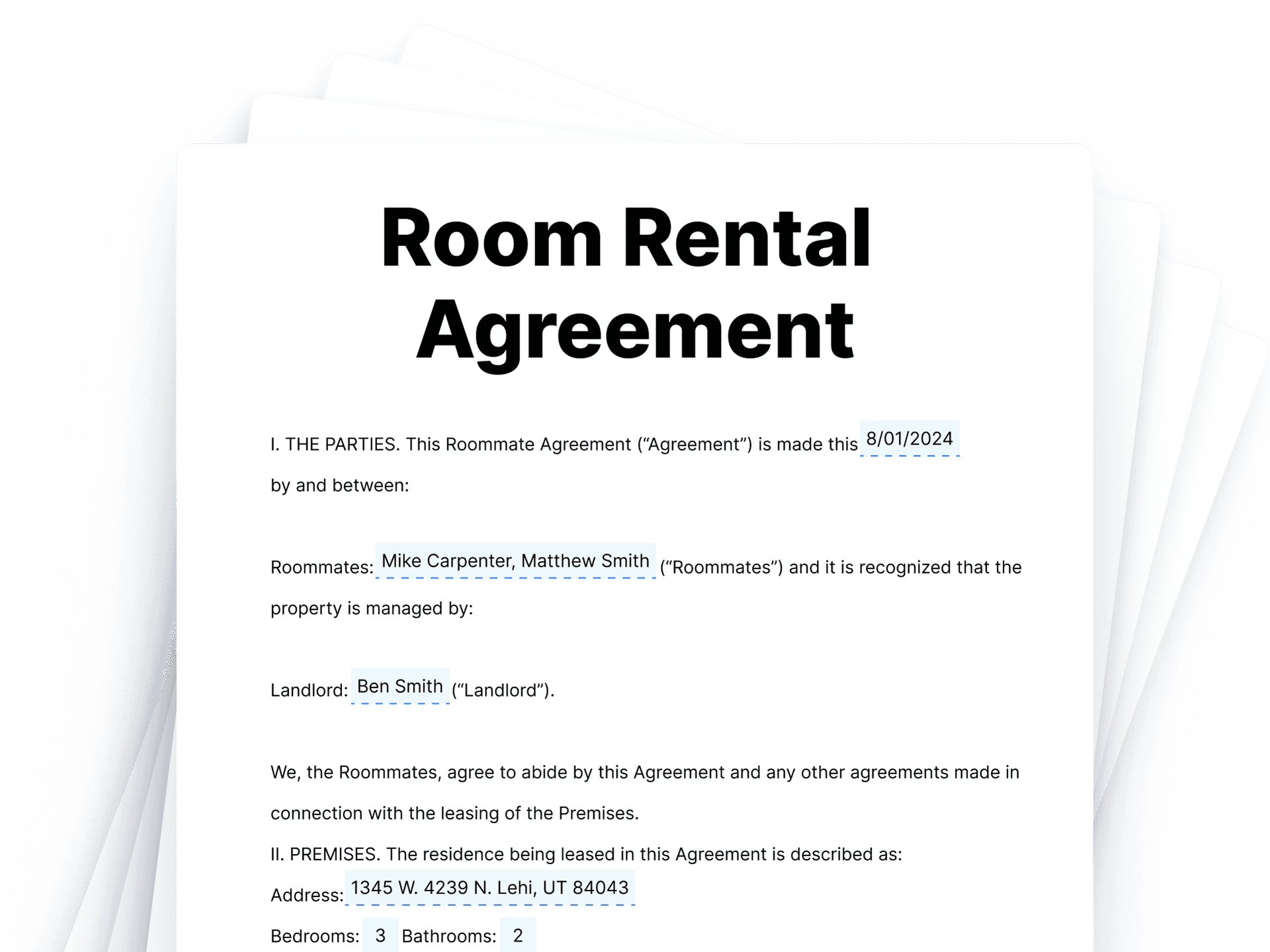Room Rental Agreement Room Rental Agreement