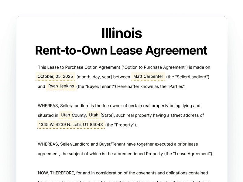 RentToOwn_Illinois Illinois Rent-to-Own Lease Agreement