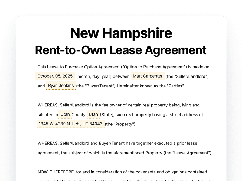 RentToOwn_New-Hampshire New Hampshire Rent-to-Own Lease Agreement