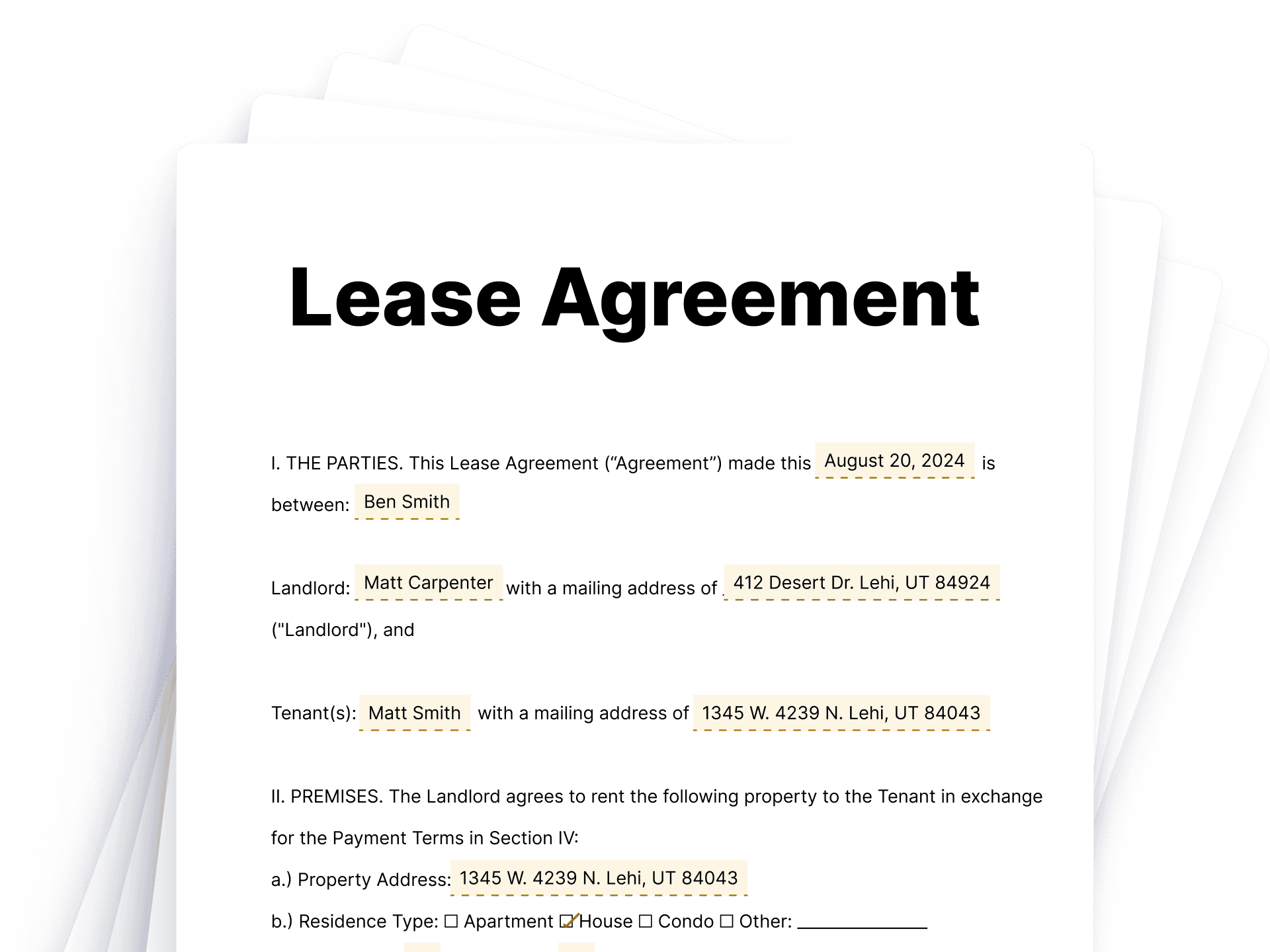 Lease Agreement Lease Agreement