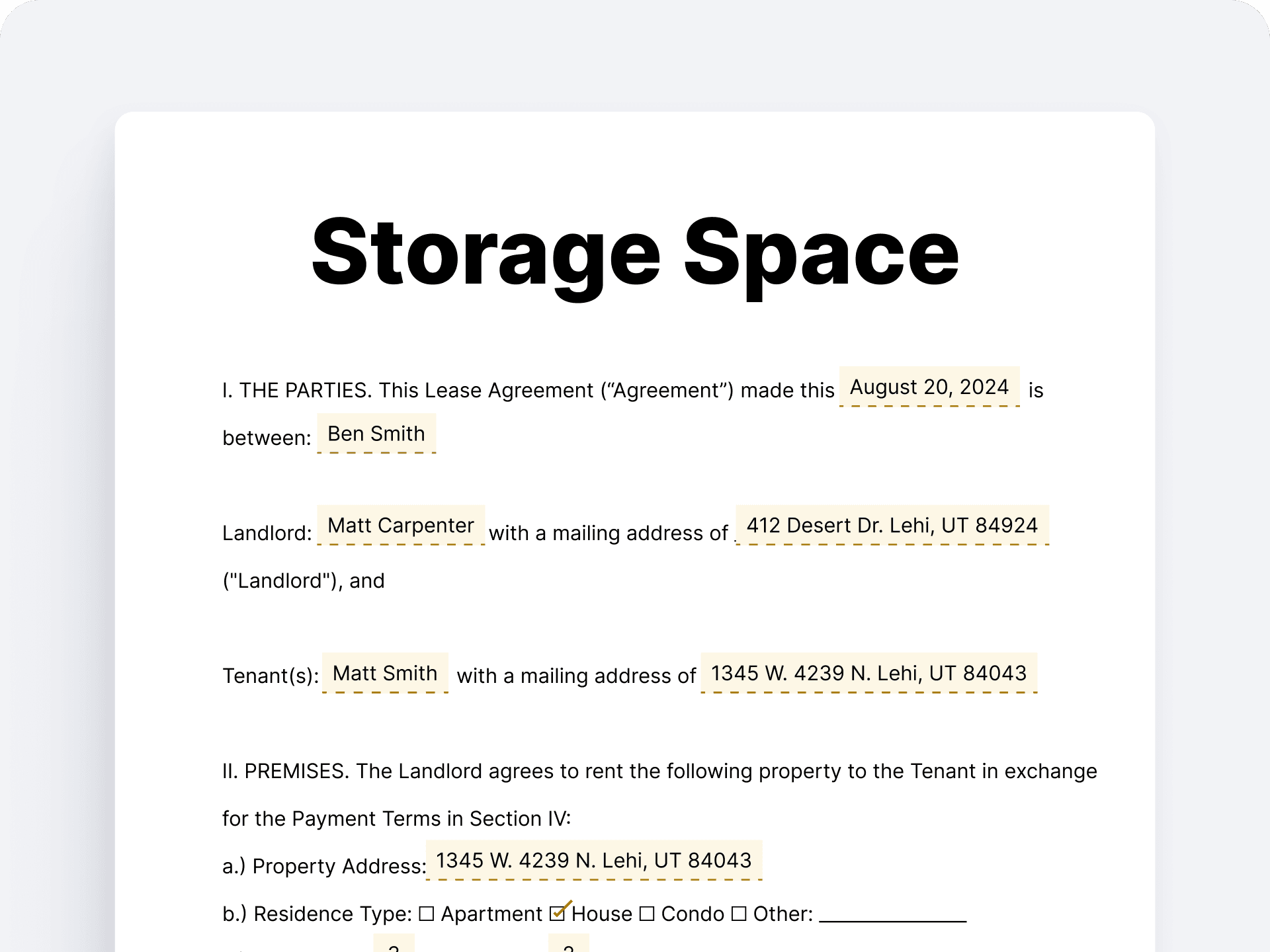 Storage Space Storage Space