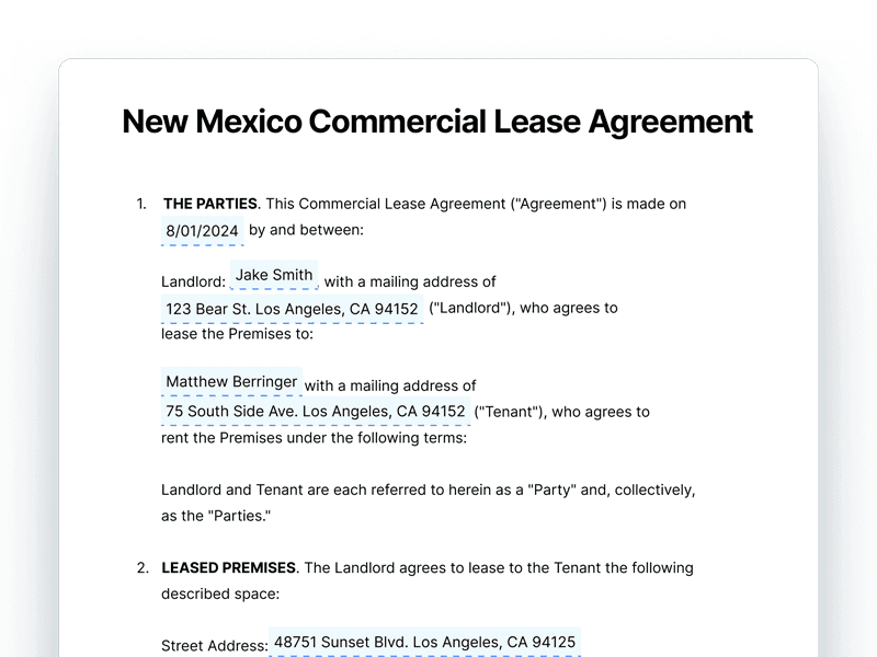 CommercialLeaseAgreement_New-Mexico New Mexico Commercial Lease Agreement