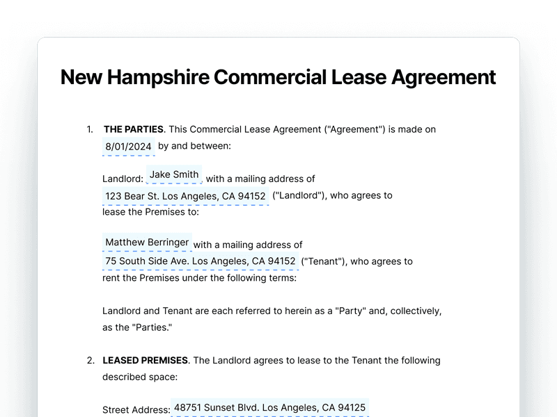 CommercialLeaseAgreement_New-Hampshire New Hampshire Commercial Lease Agreement