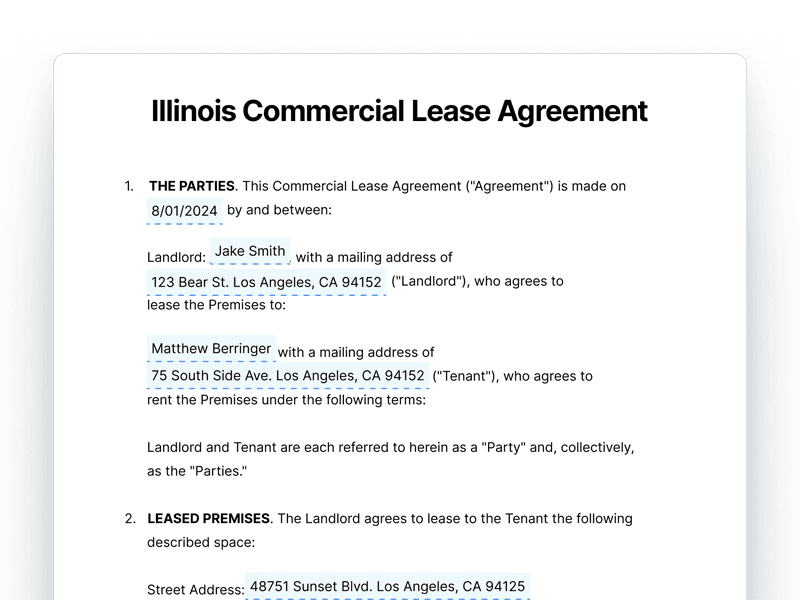CommercialLeaseAgreement_Illinois Illinois Commercial Lease Agreement