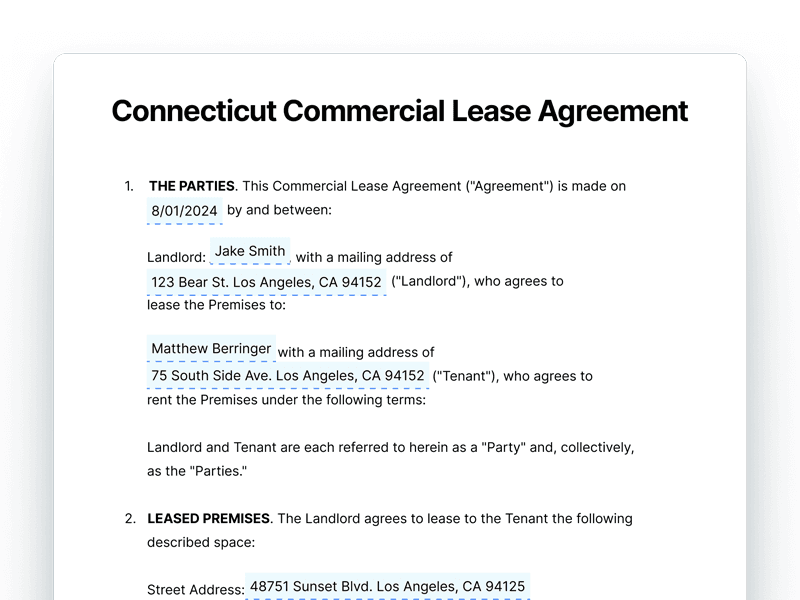 CommercialLeaseAgreement_Connecticut Connecticut Commercial Lease Agreement
