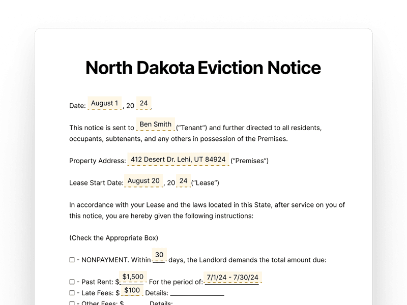 EvictionNotice_North-Dakota North Dakota Eviction Notice