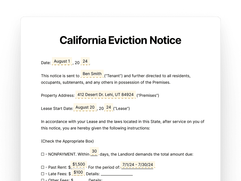 EvictionNotice_California California Eviction Notice
