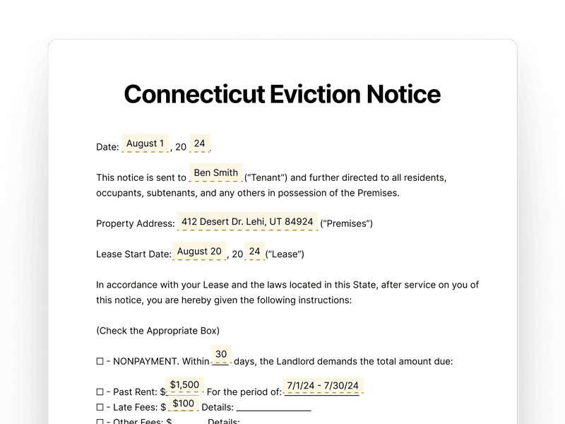 EvictionNotice_Connecticut Connecticut Eviction Notice