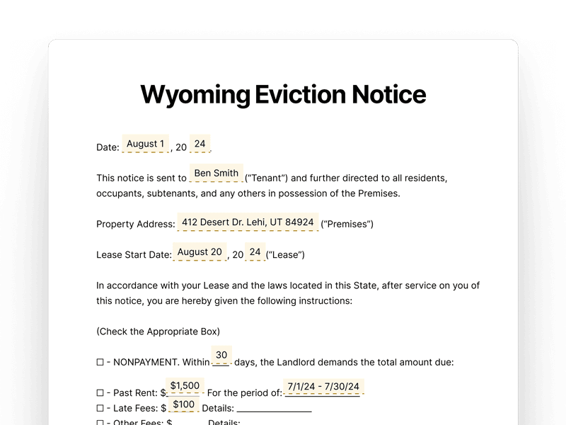 EvictionNotice_Wyoming Wyoming Eviction Notice