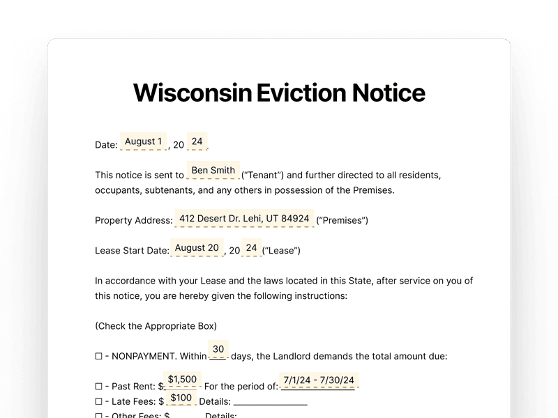 EvictionNotice_Wisconsin Wisconsin Eviction Notice