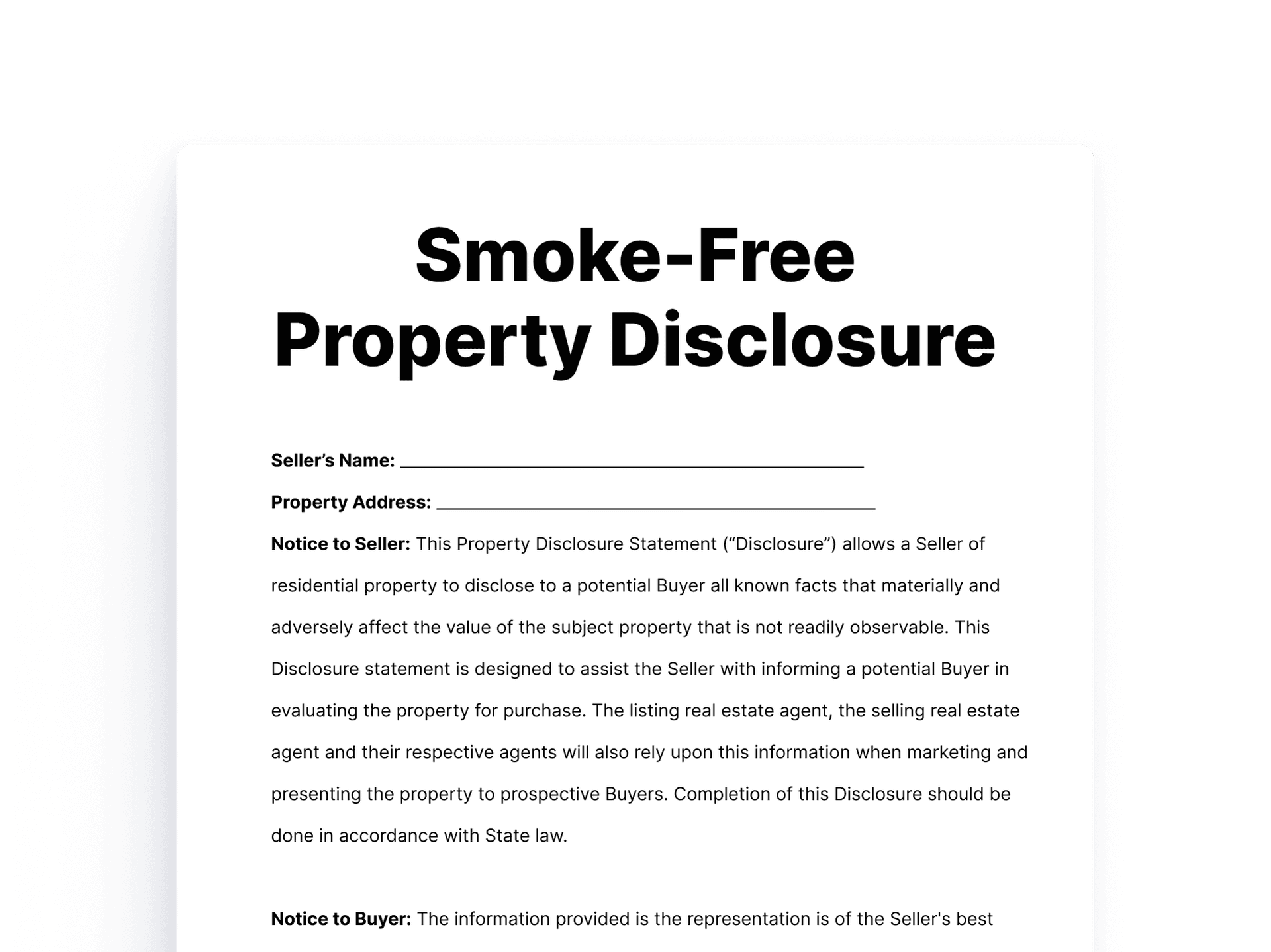 Smoke-Free Property Disclosure Smoke-Free Property Disclosure