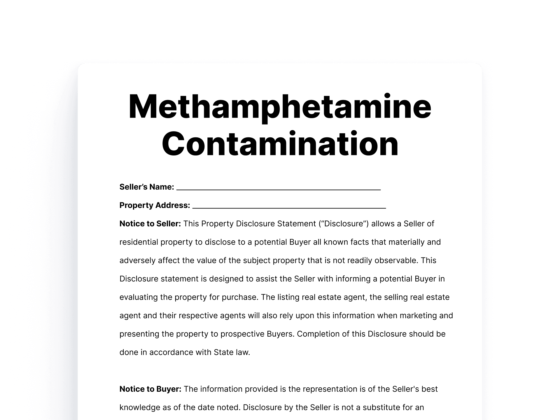 Methamphetamine Contamination Methamphetamine Contamination