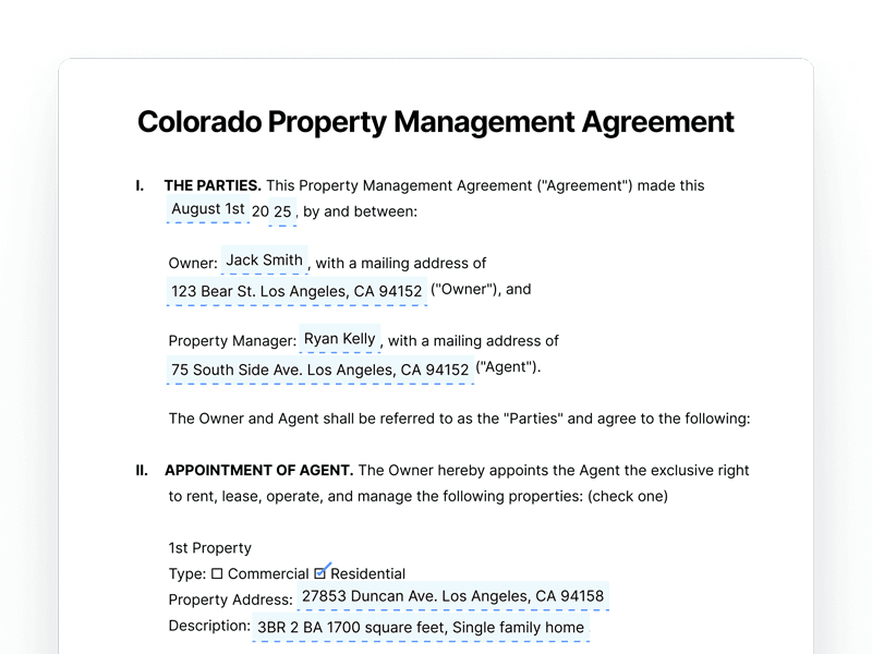 PropertyManagementAgreement_Colorado Colorado Property Management Agreement
