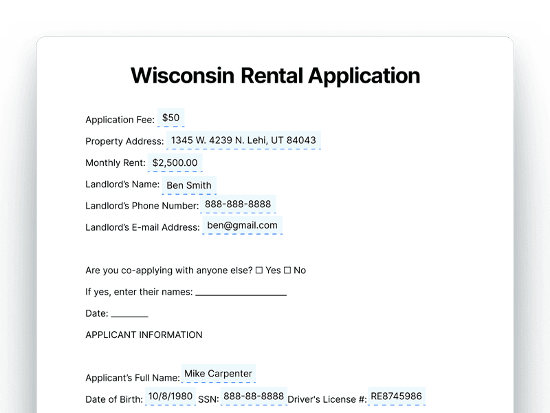 RentalApplication_Wisconsin Wisconsin Rental Application