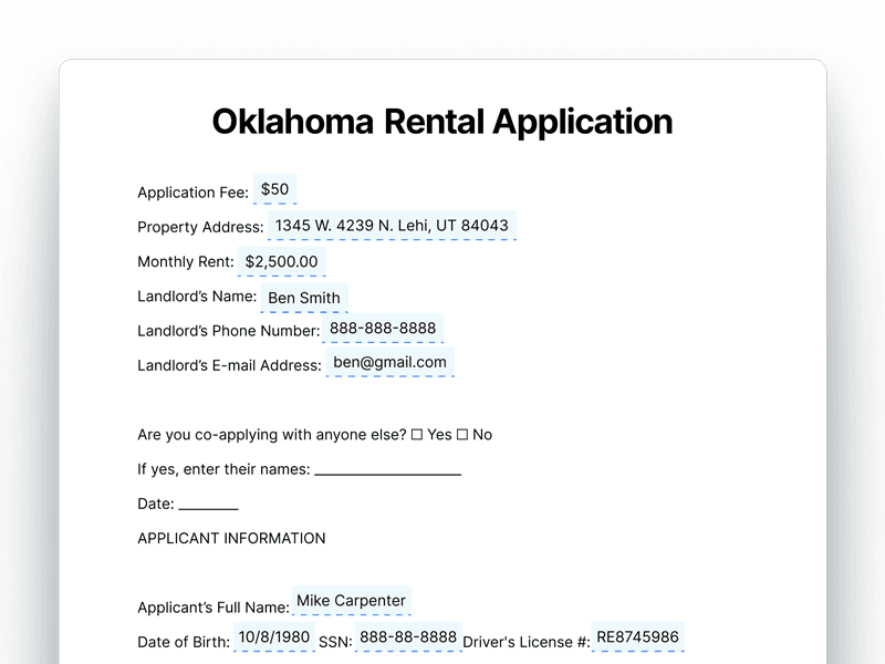 RentalApplication_Oklahoma Oklahoma Rental Application