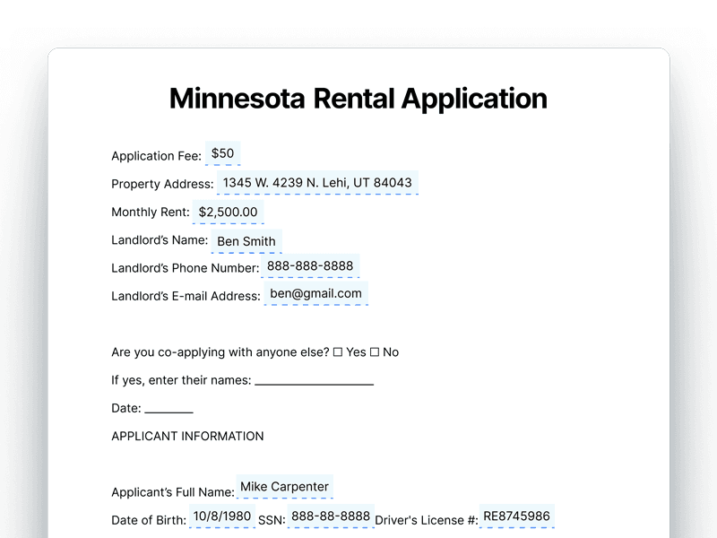 RentalApplication_Minnesota Minnesota Rental Application