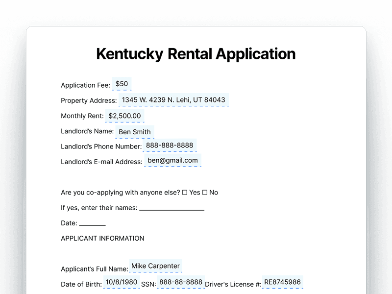 RentalApplication_Kentucky Kentucky Rental Application