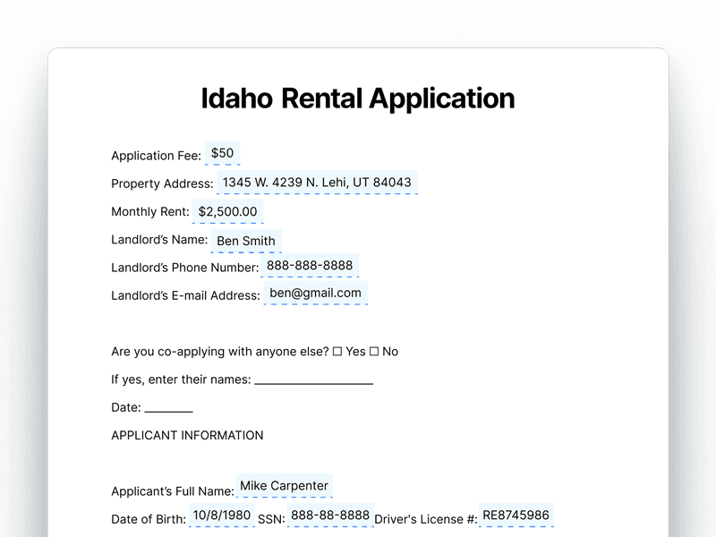 RentalApplication_Idaho Idaho Rental Application