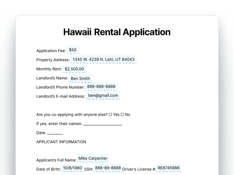 RentalApplication_Hawaii Hawaii Rental Application