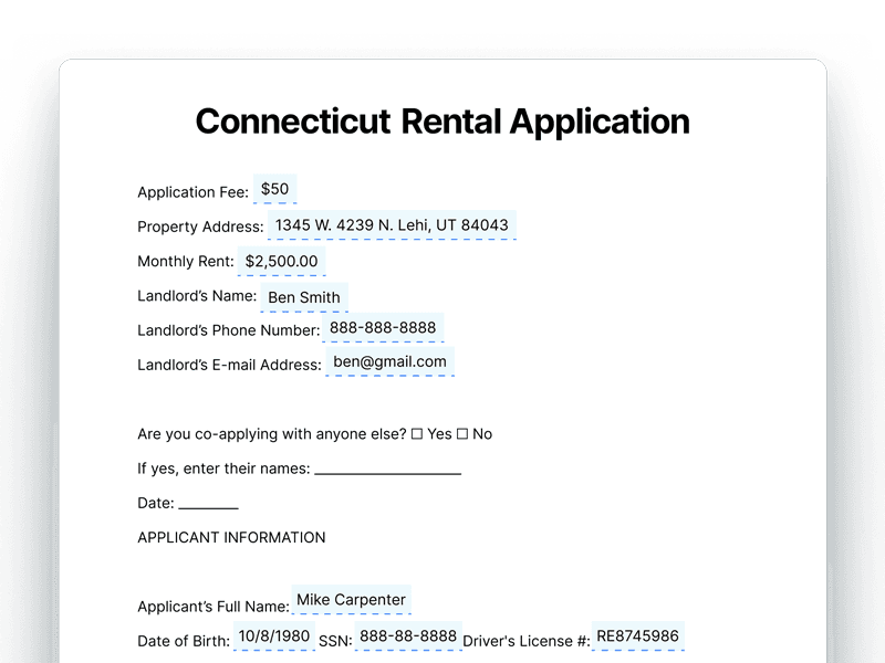 RentalApplication_Connecticut Connecticut Rental Application