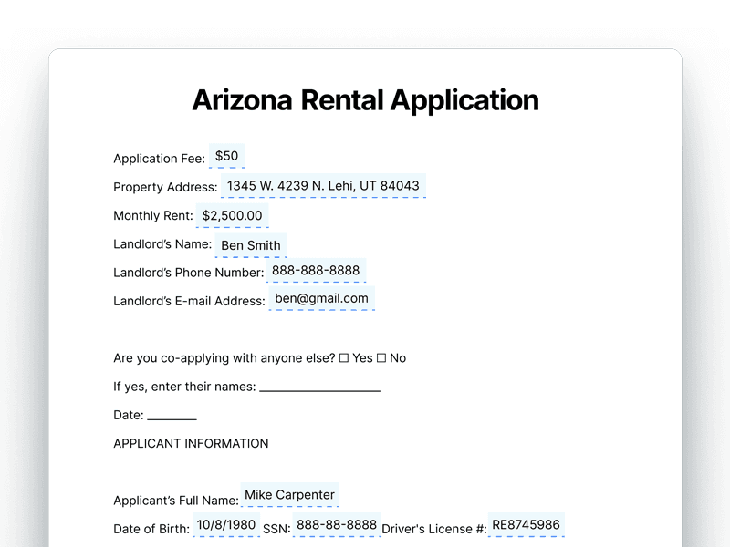 RentalApplication_Arizona Arizona Rental Applications