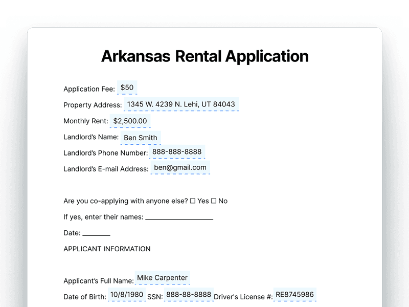RentalApplication_Arkansas Arkansas Rental Application