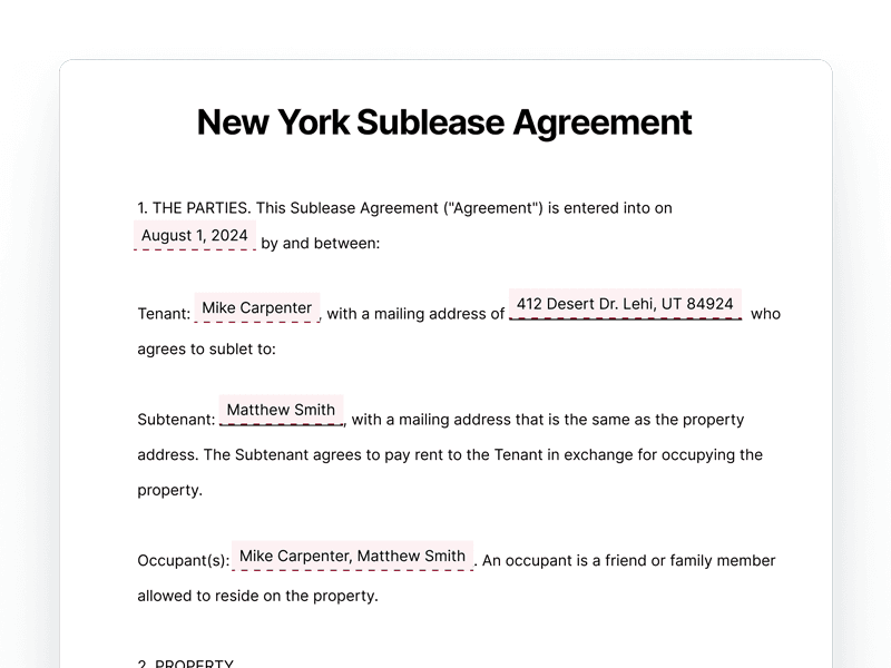 SubleaseAgreement_New-York New York Sublease Agreement