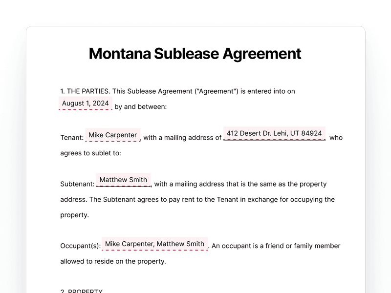 SubleaseAgreement_Montana Montana Sublease Agreement