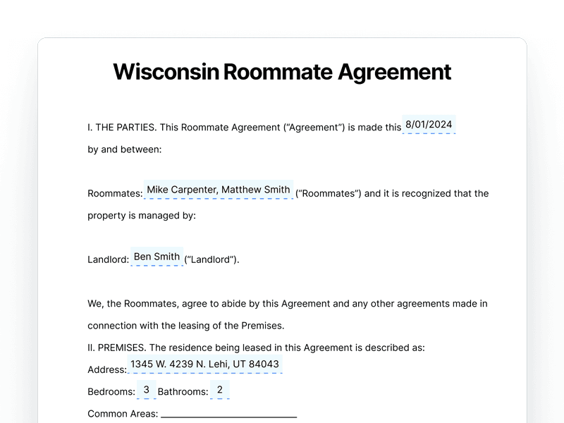 template_Roomate-Agreement_Wisconsin Wisconsin Roommate Agreement