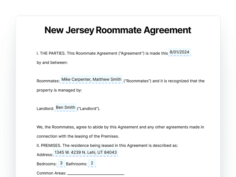 template_Roomate-Agreement_New-Jersey New Jersey Roommate Agreement