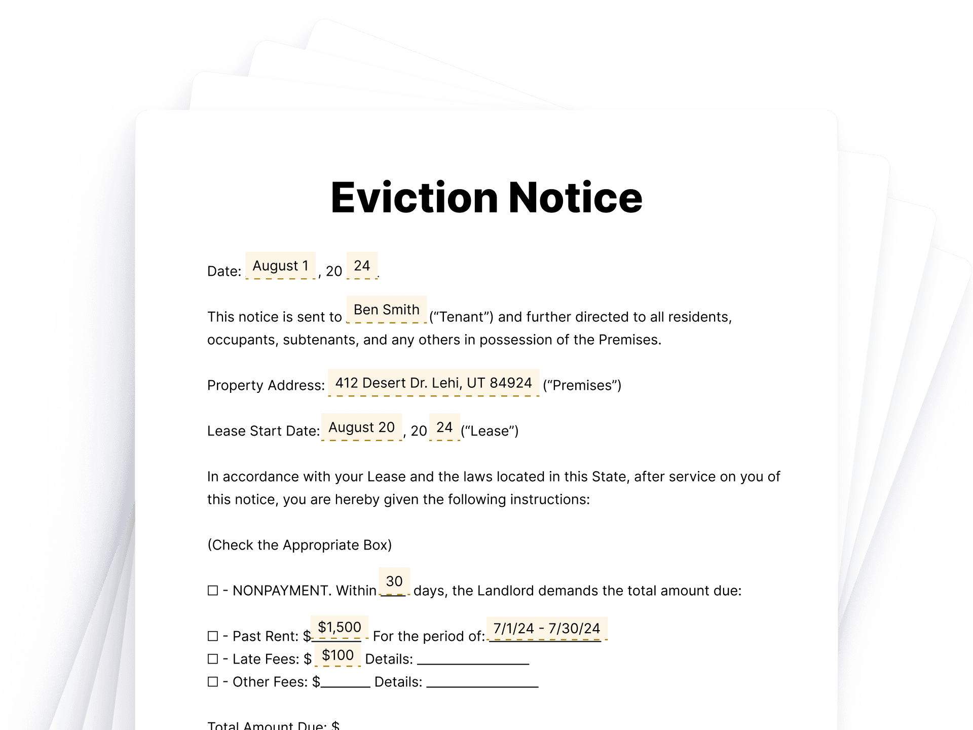 eviction notices eviction notices