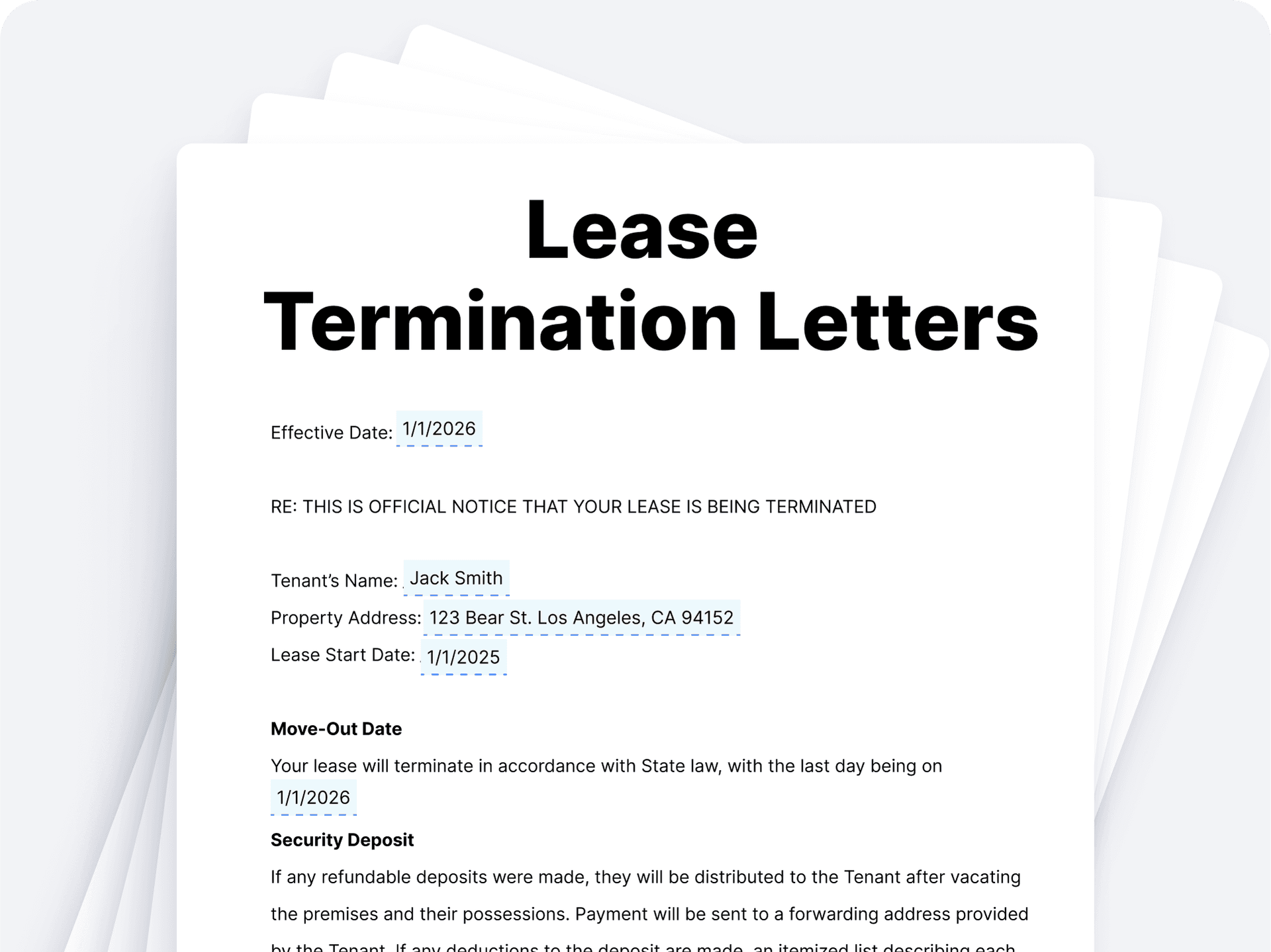 Lease Termination Letters Lease Termination Letters