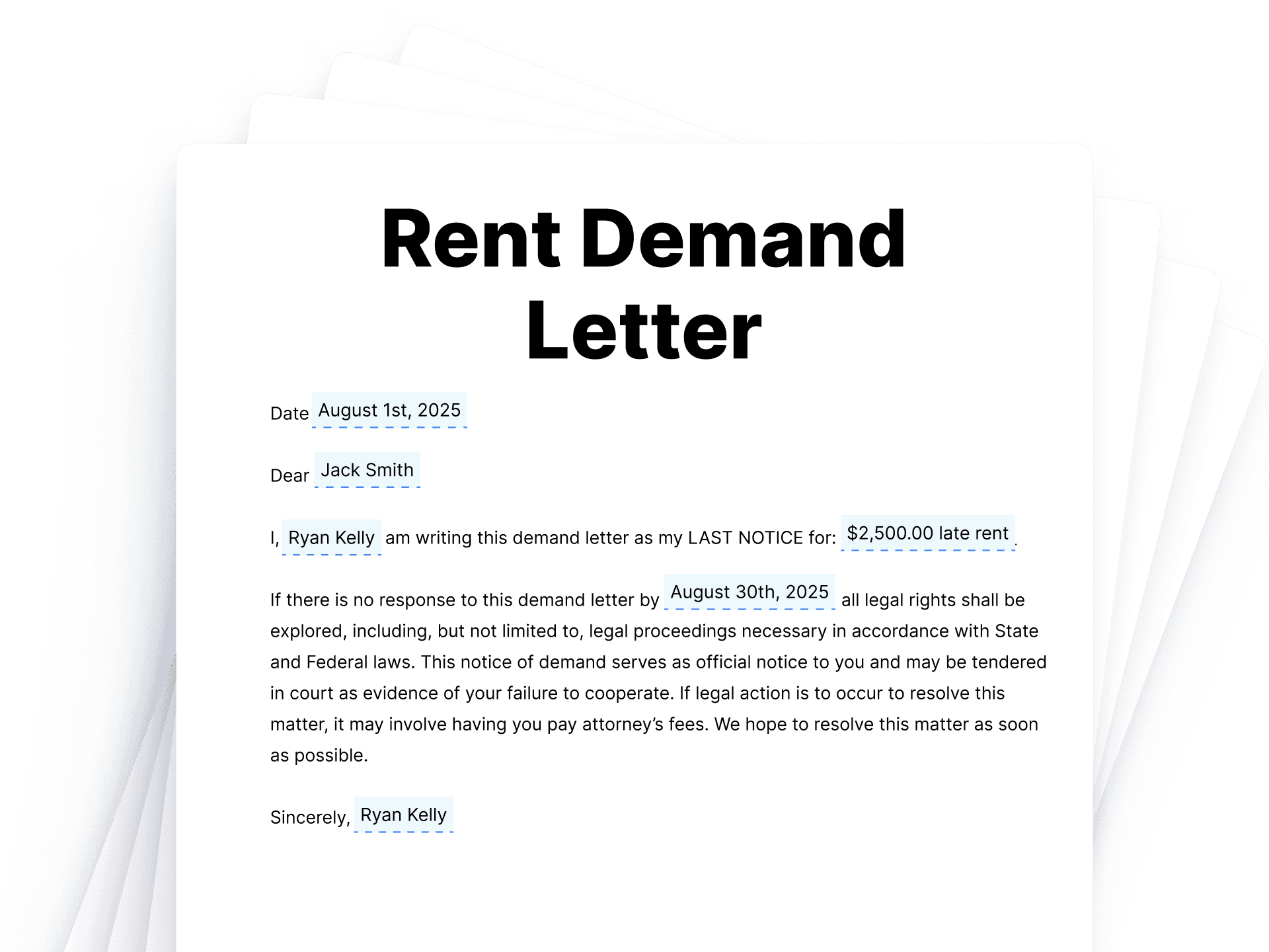 Rent Demand Letter Rent Demand Letter