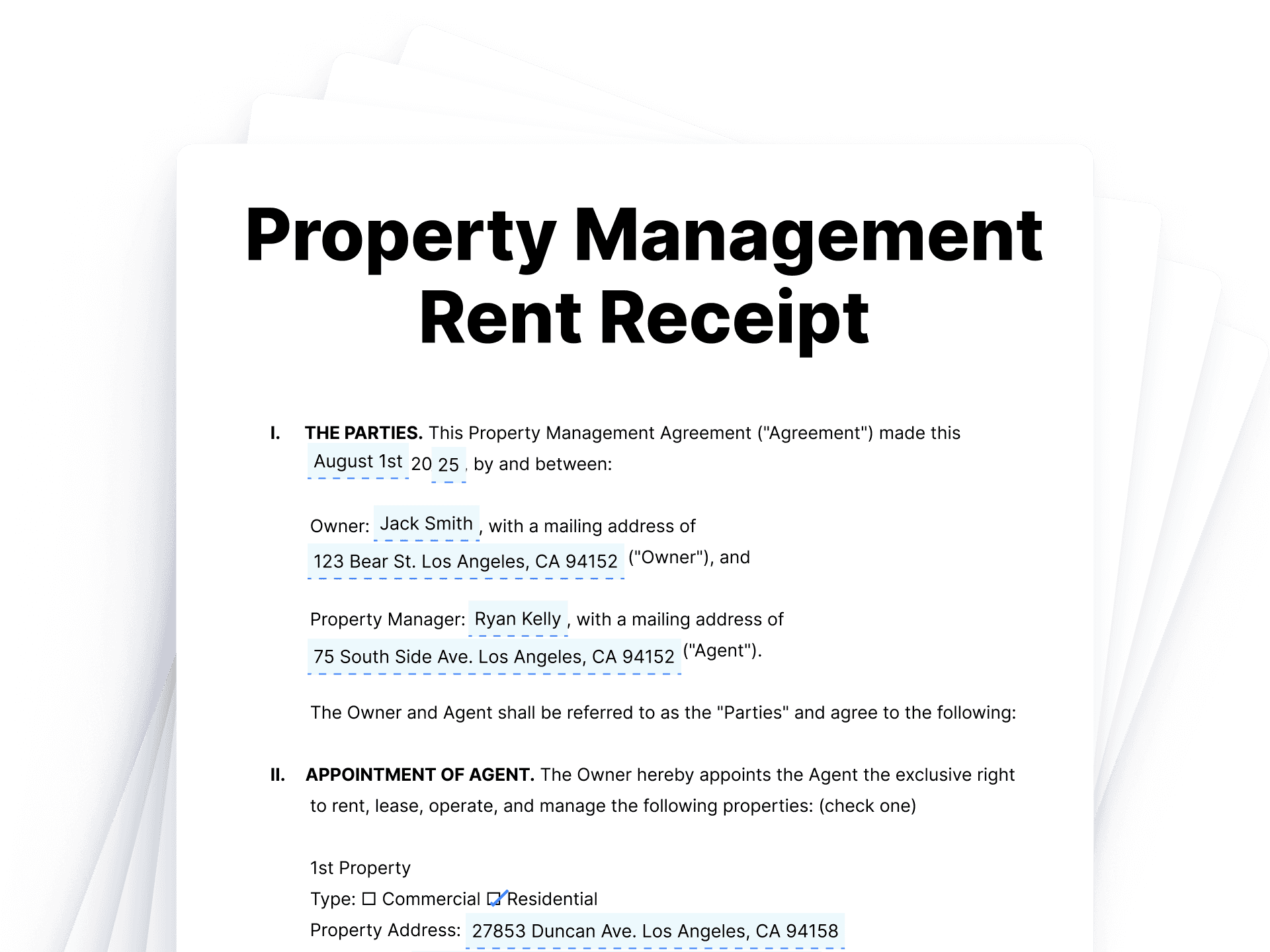 Property Management Rent Receipt Property Management Rent Receipt