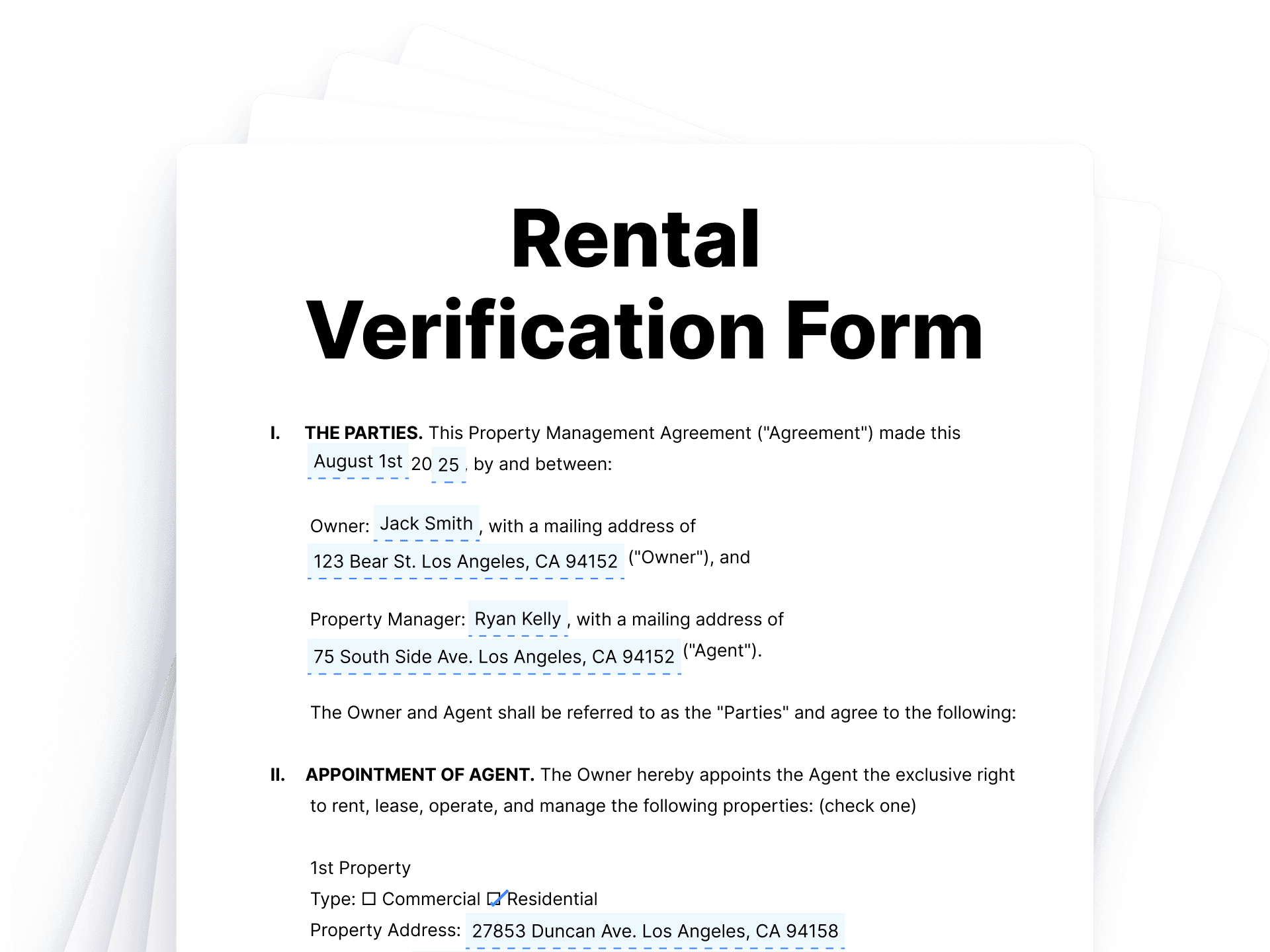 Rental Verification Form Rental Verification Form