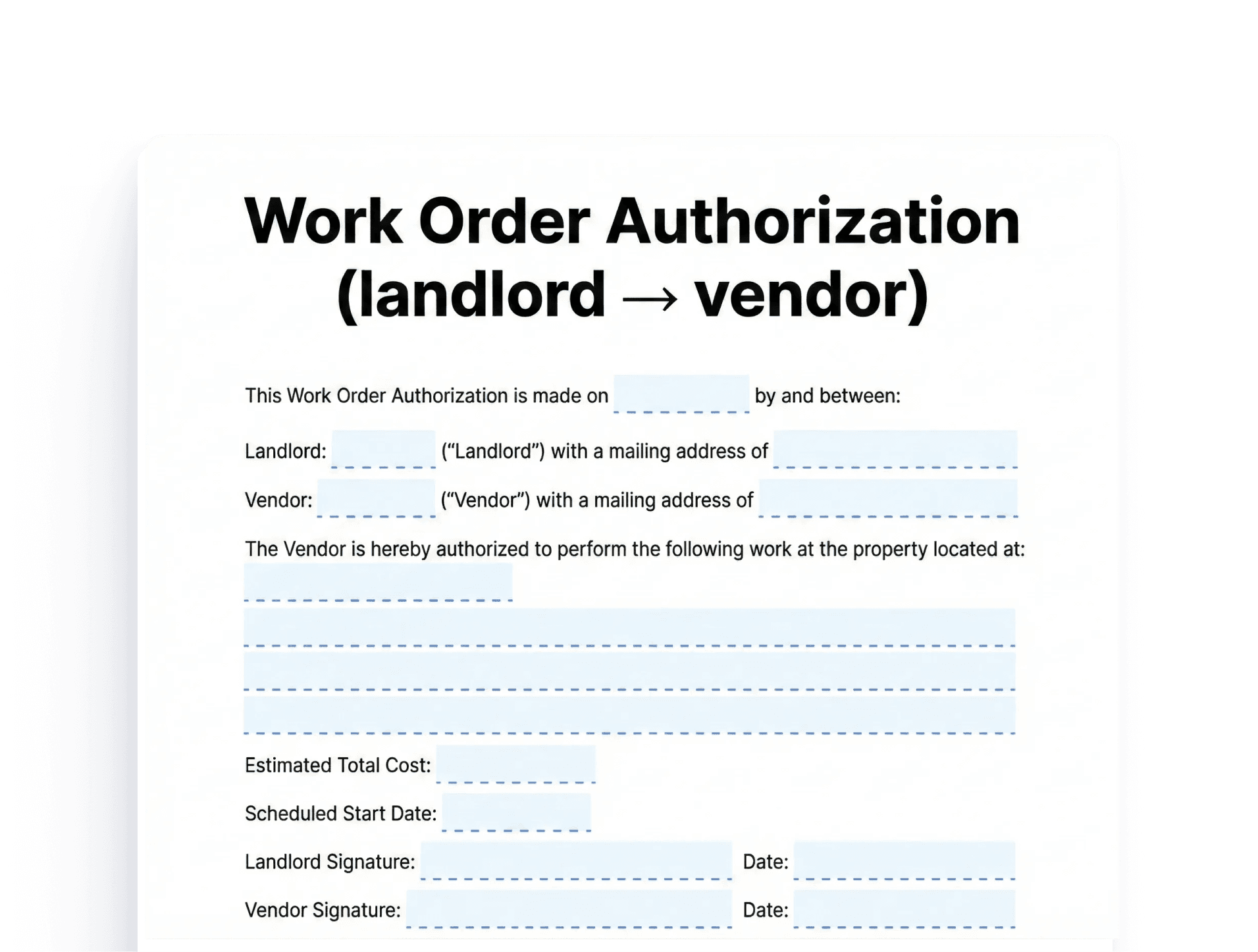 Work Order Authorization Work Order Authorization