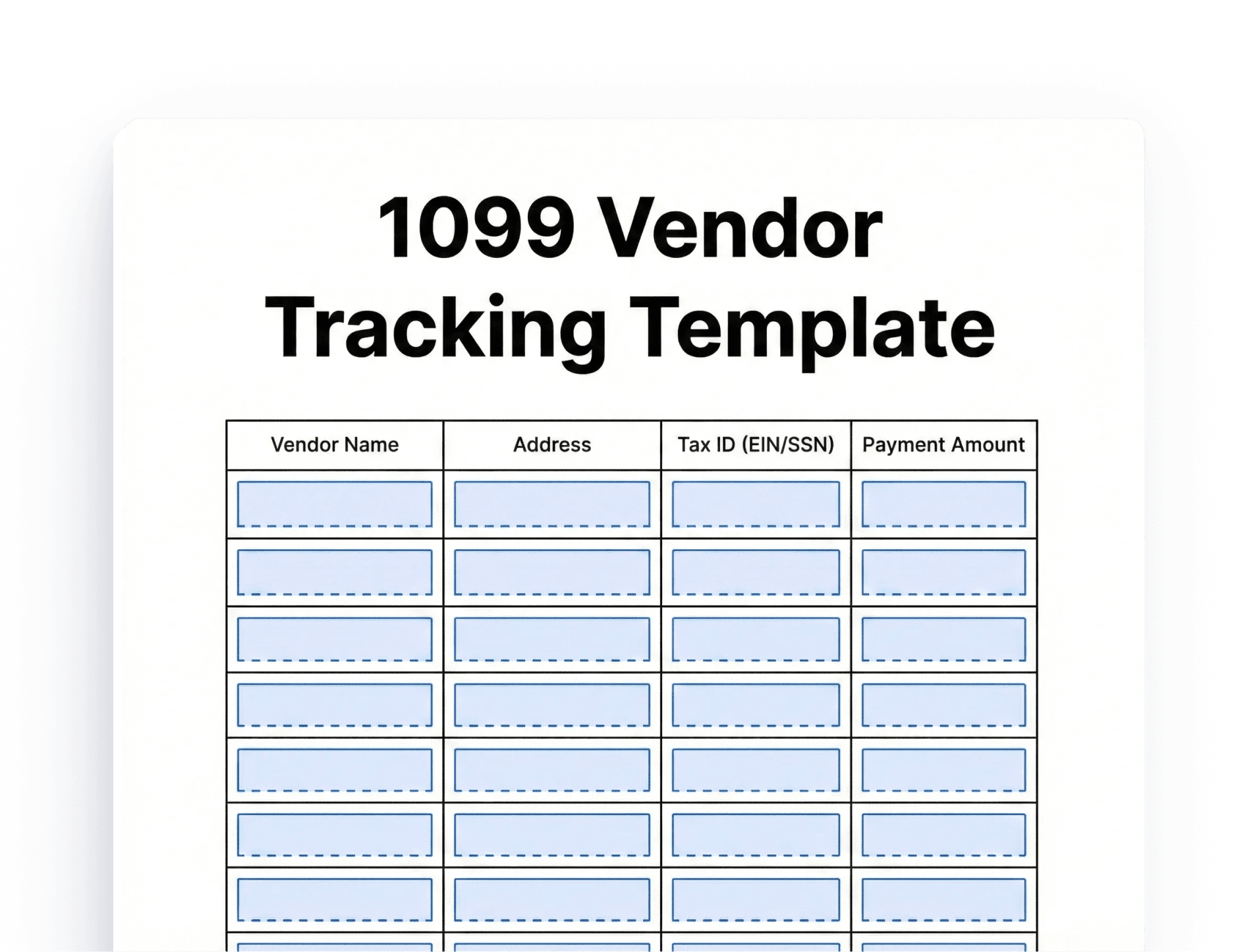 1099 vendor tracking template 1099 vendor tracking template