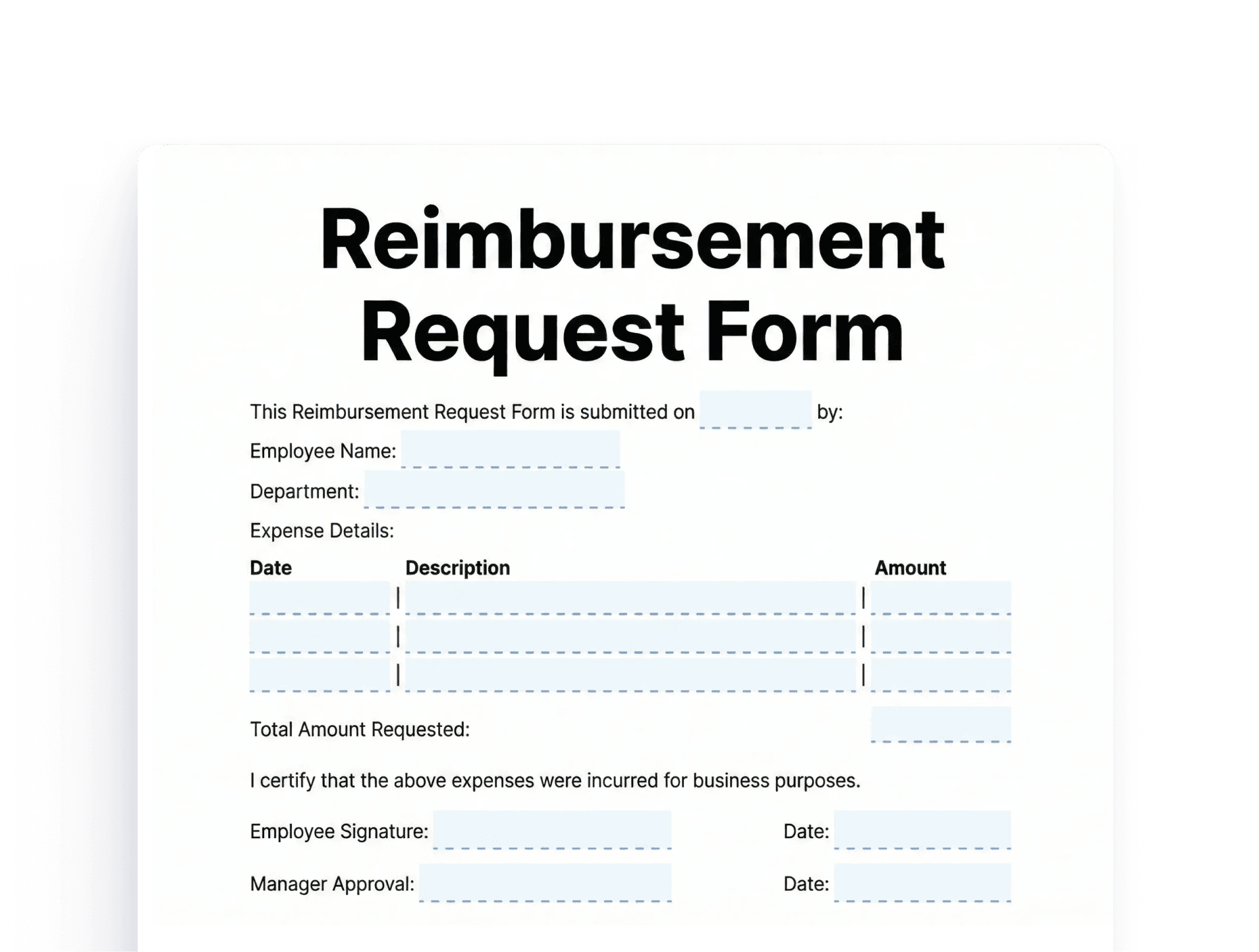 Reimbursement Request Form Reimbursement Request Form