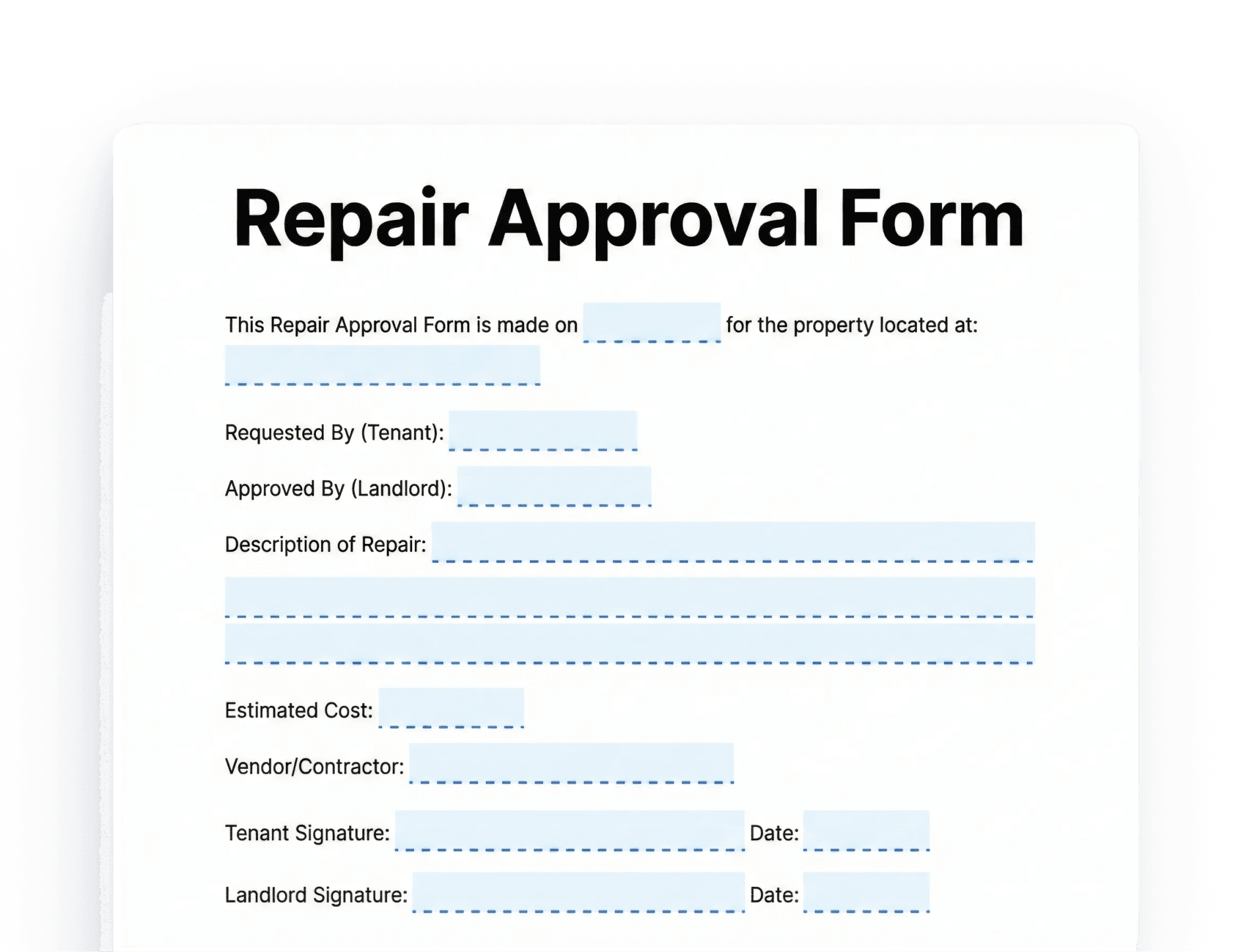 Repair Approval Form Repair Approval Form