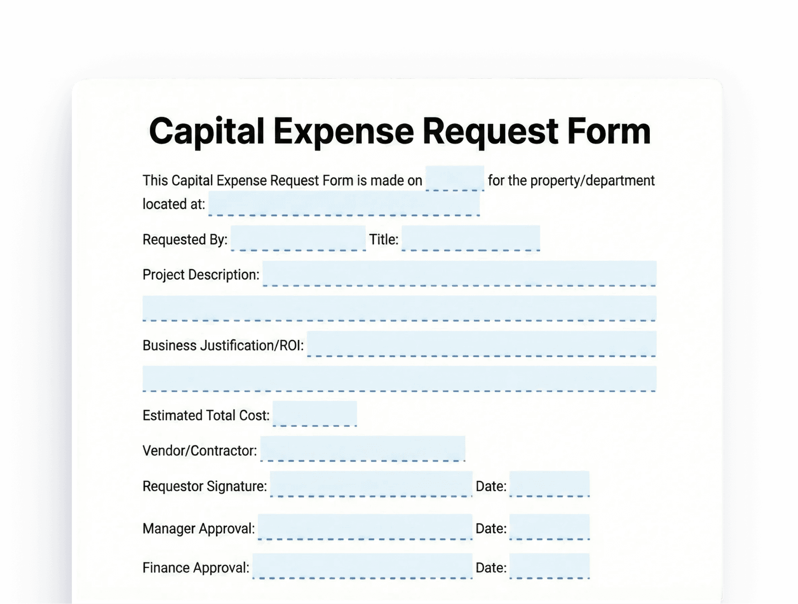 Operating Capital Request Free Capital Expense Request Form Template (PDF, Word, Google Doc ...