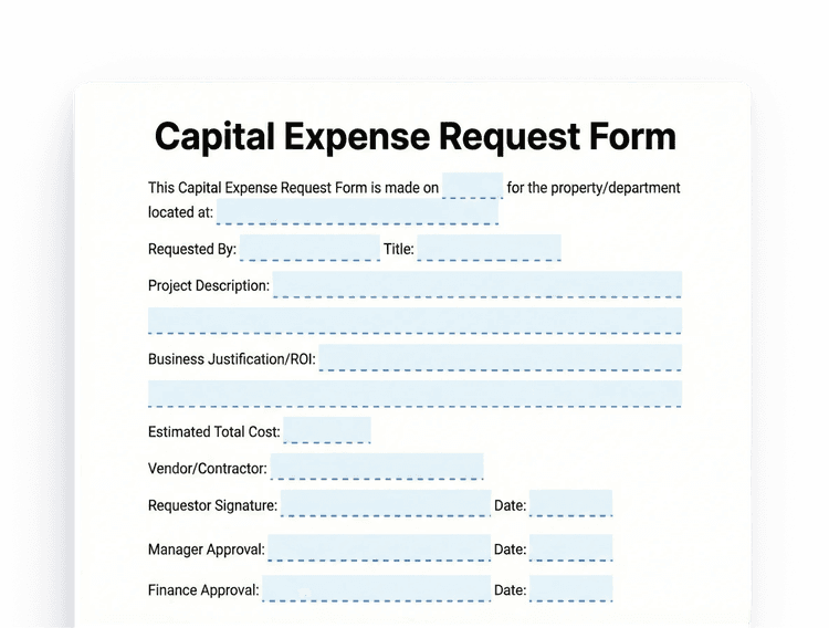 Free Capital Expense Request Form Template (PDF, Word, Google Doc ...