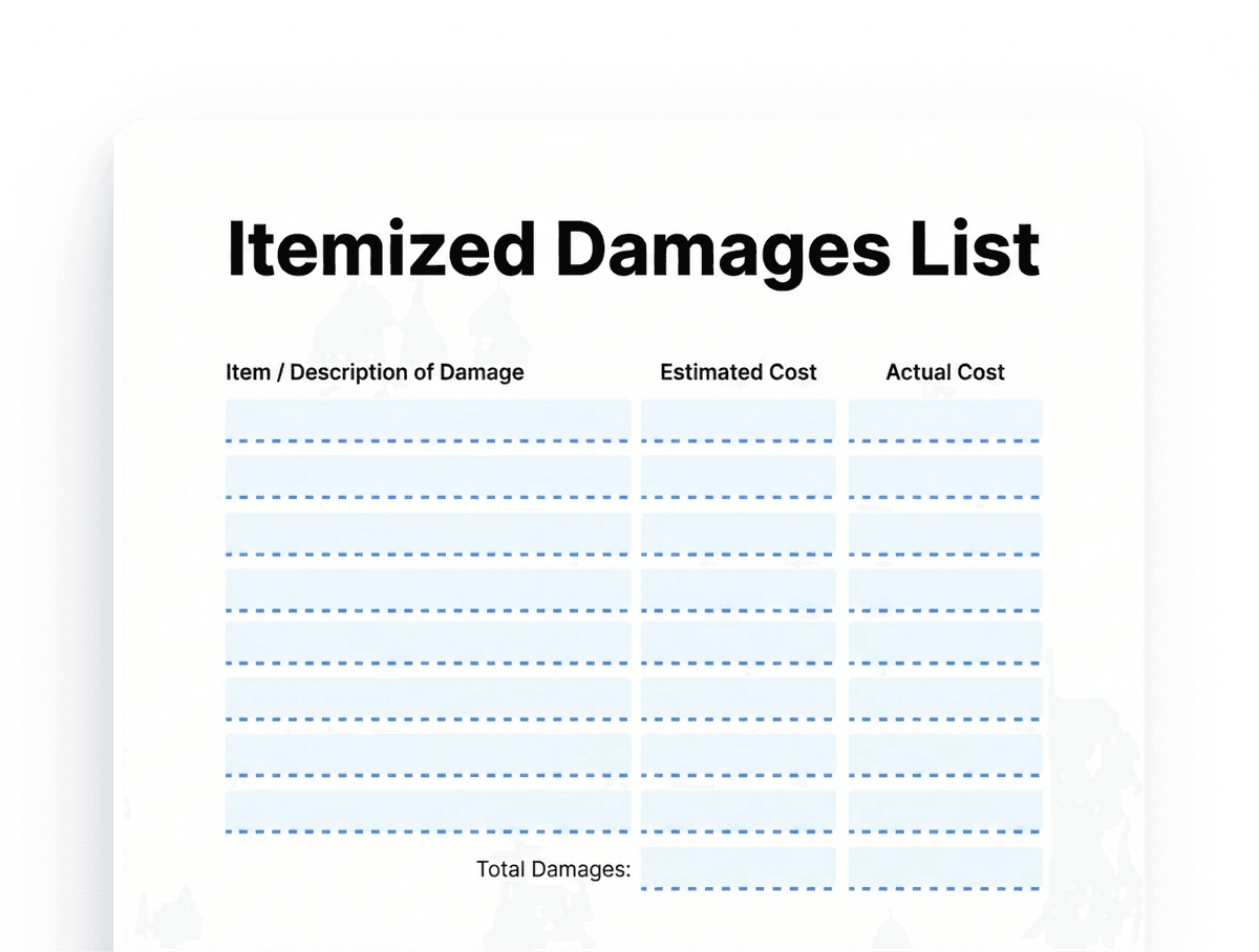 Free Itemized Damages List Financial Template (PDF, Word, Google Doc ...