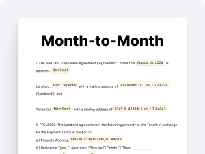Month-to-Month Lease Agreement