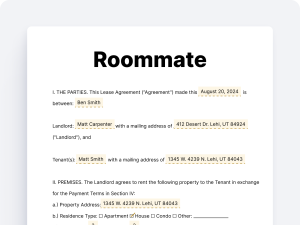 Roommate Agreement