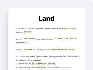 Land Agreement
